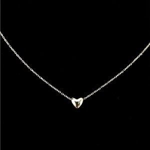 Neiman Marcus Silver Puffy Tiny Heart Necklace